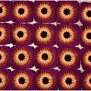 Lot of 20 4.5” SUNFLOWER COLORS Crochet STARBURST GRANNY SQUARES Afghan DIY